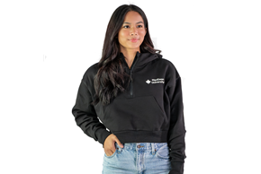 Women's Quarter Zip Cropped Hoodie