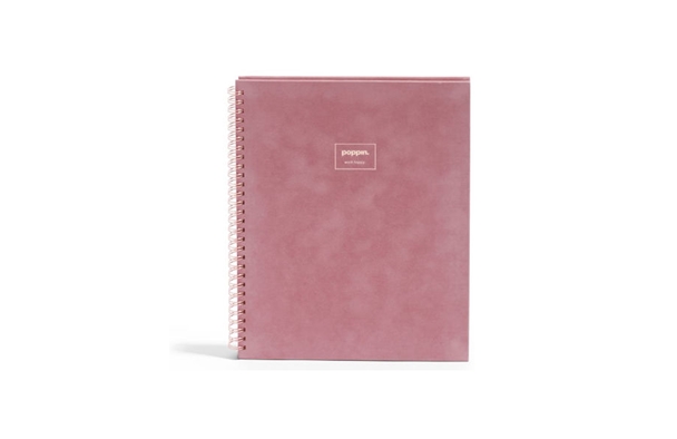 Poppin Large Dove Gray Velvet Spiral Notebook - Each