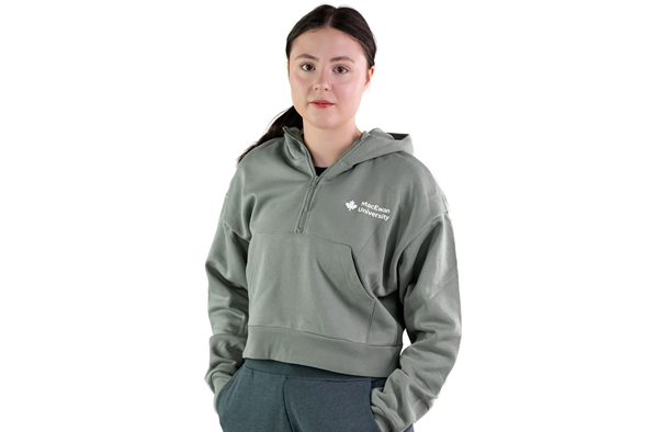 Women's Quarter Zip Cropped Hoodie