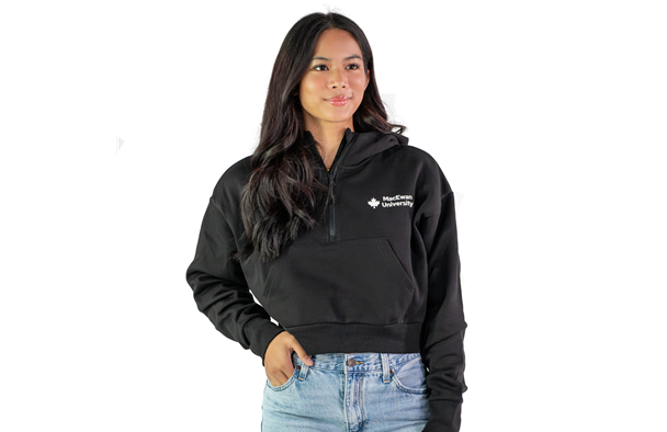 Women's Quarter Zip Cropped Hoodie